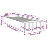 vidaXL Posteljni okvir dimljeni hrast 100x200 cm inženirski les | Shoptok.si