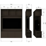 WOOOD Temno rjav TV komplet iz masivnega bora 160x215x40 cm Meggy – | Shoptok.si