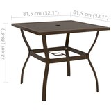 vidaXL Vrtni stol smeđi 81 5 x 81 5 x 72 cm čelični | shoptok.hr