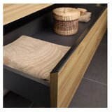 Hanah home Set kupaonskih ormarića s umivaonikom i ogledalom, 2 komada, krem | Eponuda.ba