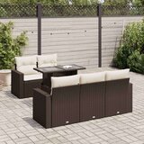  6-dijelni set vrtnih sofa od poliratana s jastucima smeđi | shoptok.hr