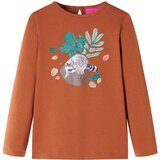 vidaXL Otroška majica z dolgimi rokavi konjak 116 | Shoptok.si