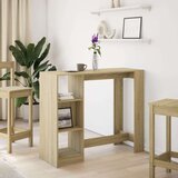 vidaXL Barska miza s policami sonoma hrast 124x46x103,5 cm inž. les Cene