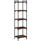 Maison Chic Knjižna omara - Knjižni regal 5-nadstropna dimljen hrast 40x30x154 cm inž. les, (21725209) Cene
