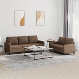  2-dijelni set sofa s jastucima smeđi od tkanine | shoptok.hr