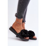 Boto FK1 Women's Sandals Decorated with Flowers Black Cellanen | Shoptok.si