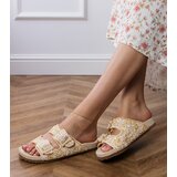 D/CEO Beige crochet sandals with buckles on straps Firada | Shoptok.si