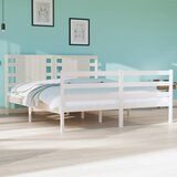 Furnova Posteljni okvir brez vzmetnice bel 135x190 cm trdna borovina, (21934988) Cene