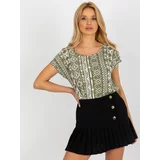 Fashionhunters Women's Blouse with Short Sleeves Sublevel - multicolored