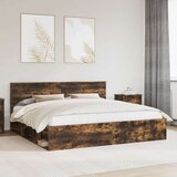  Okvir za krevet s uzglavljem Dimljeni hrast 200 x 200 cm | shoptok.hr