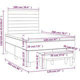  Box spring postelja z vzmetnico krem 120x200 cm blago, (20894701) | Shoptok.si