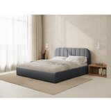Windsor & Co Sofas Siva oblazinjena zakonska postelja s prostorom za shranjevanje z letvenim dnom 160x200 cm Juno – | Shoptok.si