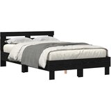 vidaXL Čvrsti krevetni okvir Crni hrast Čvrsto drvo 120 x 200 cm | shoptok.hr