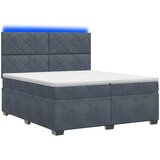  Boxspring krevet s madracem Tamnosiva 200 x 200 cm Baršun | shoptok.hr