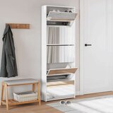 vidaXL Ormarić za cipele s ogledalom i 5 razina bijeli 63x17x169 5 cm | shoptok.hr