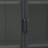  Visoka komoda antracit 80x35x135 cm od čelika i kaljenog stakla | shoptok.hr