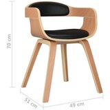  Jedilni stol 2 kosa črn ukrivljen les in umetno usnje, (20944882) | Shoptok.si