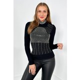 Kesi Viscose blouse with zircon motif black | shoptok.hr