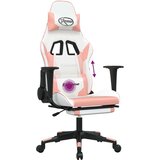  Masažni igralni stol z oporo za noge Bela in roza umetno usnje, (21152303) | Shoptok.si
