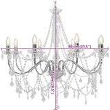  Luster s perlama srebrni 8 žarulja E14 | shoptok.hr