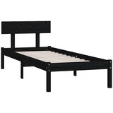  Okvir za krevet od masivnog drva crni 75 x 190 cm mali | shoptok.hr