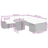  11-dijelni set vrtnih sofa od poliratana s jastucima sivi | shoptok.hr