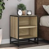 vidaXL Nočna omarica 2 kosa sonoma hrast 40x31x50 cm inž. les/kovina | Shoptok.si