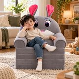  Dečija rasklopiva plišana foteljica 2u1 Buy Love siva - 4 sloja ( KLK2694-BLS ) | Eponuda.com