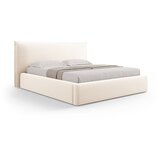 Milo Casa Kremno bela oblazinjena zakonska postelja s prostorom za shranjevanje z letvenim dnom 160x200 cm Elio – | Shoptok.si