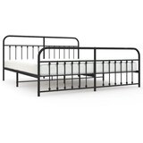  Metalni okvir kreveta uzglavlje i podnožje crni 193x203 cm | shoptok.hr