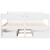 vidaXL Posteljni okvir brez vzmetnice bel 135x190 cm trdna borovina | Shoptok.si