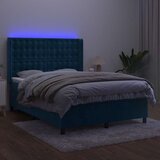  box spring s madracem LED tamnoplavi 140x200 cm baršun | shoptok.hr