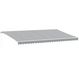 Tenda na ručno uvlačenje antracit i bijela 600 x 350 cm | shoptok.hr