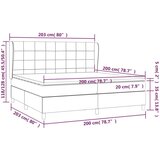  S oprugama i madracem crni 200x200 cm od tkanine | shoptok.hr