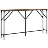 Maison Chic konzolna miza - miza ob steni dimljen hrast 140x23x75 cm inženirski les, (21786169) Cene