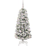 vidaXL Umetno Zložljivo Božično Drevo Zelena in bela 120 cm PVC | Shoptok.si