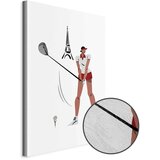  Slika - Female Golfer With the Eiffel Tower in the Background - Illustration 40x60 Premium Print | shoptok.hr