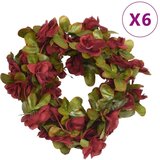  Božićni cvjetni vijenci 6 kom crvena boja vina 250 cm | shoptok.hr