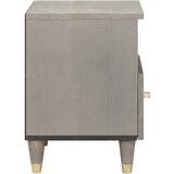 vidaXL Nočna omarica s predalom Siva 40 x 33 x 46 cm trden mangov les | Shoptok.si