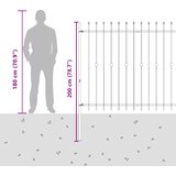  Ograda sa šiljcima Asten Crna 200 x 200 cm | shoptok.hr