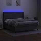 Krevet box spring s madracem LED tamnosivi 160x200 cm tkanina | shoptok.hr