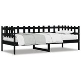  The Living Store Dnevna postelja črna 90x200 cm trdna borovina - Dnevna Postelja, (21448923) | Shoptok.si