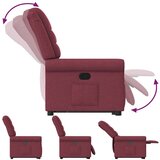  Naslonjač na podizanje od tkanine crvena boja vina | shoptok.hr