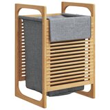  Košara za rublje sa sivom vrećom 32 x 30 x 36,5 cm od bambusa | shoptok.hr