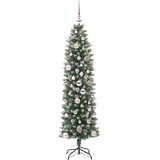  Umjetno vitko božićno drvce Zelena i bijela 150 cm | shoptok.hr