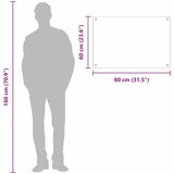  Kuhinjski zid Tamno siva 80 x 60 cm Staklo otporno na udarce | shoptok.hr