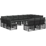  Set vanjskih sofa Crna i tamno siva Poliester | shoptok.hr