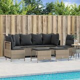 Maison Chic Seti vrtnega pohištva - Vrtna garnitura - Vrtni pohištvo set 5-delna z blazinami siv poli ratan, (21820468) | Shoptok.si