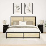  Noćni ormarić s LED svjetlima 2 kom Crna hrast 35x39x55 cm | shoptok.hr