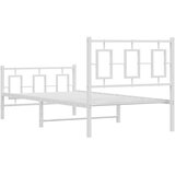  Metalni okvir kreveta uzglavlje i podnožje bijeli 90 x 200 cm | shoptok.hr